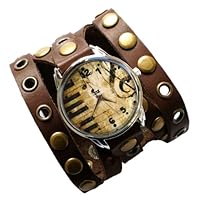 Piano Watch Unisex Wrist Watch, Quartz Analog Watch with Leather Band