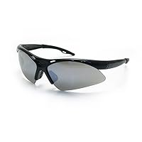 Diamondbacks Safety Glasses - Black Frame - Smoke Mirror Lens - Polybag