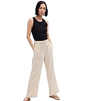 GAP Women's Wide Leg Linen Pull on Pant