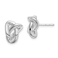 925 Sterling Silver Diamond Love Knot Stud Earrings