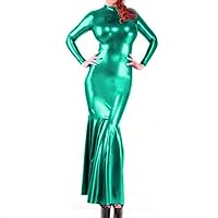 22 Colors Long Sleeve PVC Mermaid Dress Women Sexy Trumpet Vestido