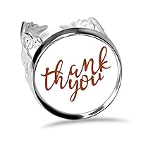 Thank You Stylish Quote Handwrite Ring Adjustable Love Wedding Engagement