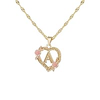 Initial Heart Necklace for Women Heart Gold Letter A-Z Name Alphabet Pendant Necklace for Girl Gift