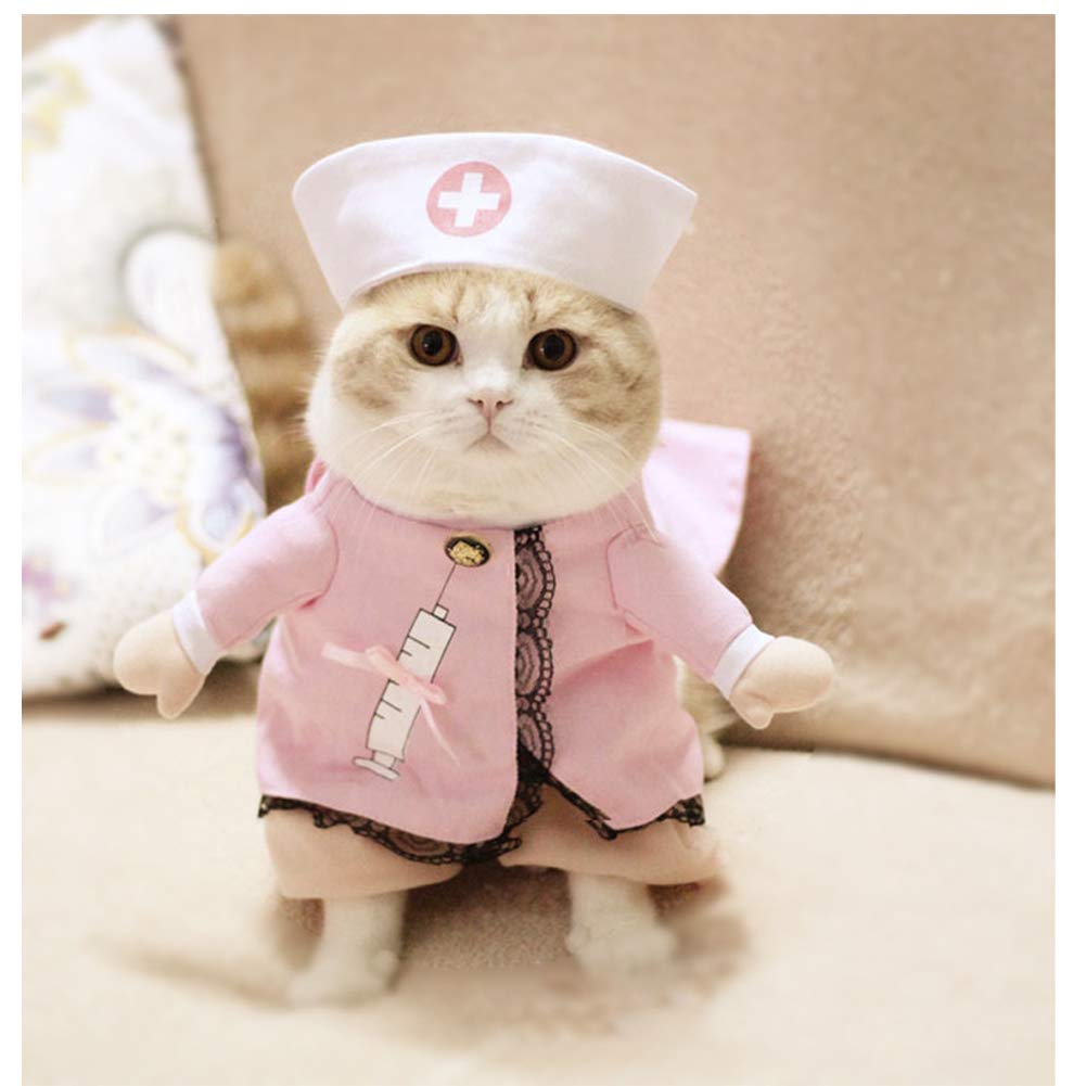 Mua WORDERFUL Dog Cat Doctor Nurse Costume Pet Doctor Clothing Halloween Jeans Outfit Apparel (L, Nurse (Pink)) trên Amazon Mỹ chính hãng 2022 | Fado