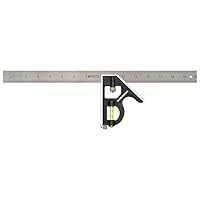 Swanson Tool Co TC134 16 inch Combo Square (Cast Zinc Body, Stainless Steel Rule, Inches/Metric Marks and Brass Bolt)