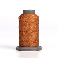 WUTA Leather Sewing Round Waxed Thread Polyester 23 Colors Hand Sewing Leather Work Cord Craft Tools DIY Handmade line,(0.65mm,Light Tan)