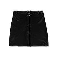 Girls' Faux-Leather Zip Mini Skirt