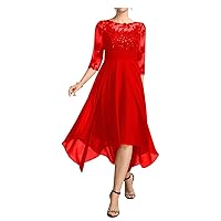Women's Beaded Chiffon Appliques Mother of Bride Dresses Half Sleeve Mother of Groom Wedding Guest Evening Gowns
