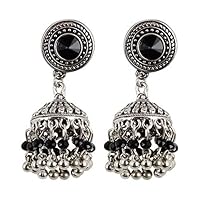 Indian Traditional with Bollywood Style Touch Oxidized Black Silver Plated Jhumki Earrings for Girls By Indian Collectible
