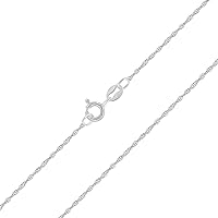 Planetys - 925 Sterling Silver Rhodium Finishing Singapore Chain Necklace 1 mm Width Lengths: 16, 18, 20, 22, 24, 26, 28