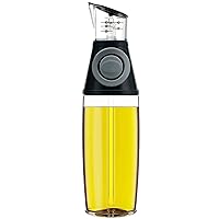 KITLAB Oil Dispenser Bottle, 17oz Olive Oil Dispenser Oil Sprayer, Clear Glass Refillable Oil and Vinegar Dispenser Bottle with Measuring Scale Pump for Kitchen, Cooking, Salads, Baking Frying, BBQ