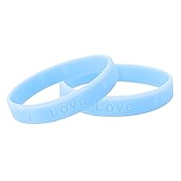 Light Blue Silicone Bracelets – Light Blue Colored Rubber Wristbands for Prostate Cancer, Trisomy 18, Cushing, Scleroderma Awareness, Graves’ Disease, Fundraising & Gift Giving - Perfect for Women and Men