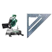 10-Inch Miter Saw | Single Bevel | Compound | 15-Amp Motor | C10FCGS & SWANSON Tool Co S0101 7 Inch Speed Square, Blue