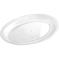 Clear Plastic Oval Tray - Pack Of 1 - Elegant Design, Perfect Serving Platter For Weddings, Birthday Parties, Entertaining, Special Events, & More