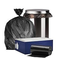 Plasticplace 12-16 Gallon Trash Count │ 0.8 Mil │ Black Garbage Can Liners │ 24