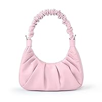 Classic Shoulder hobo Bags for Women Cute Hobo Tote Mini Leather Handbag Clutch ruched Purse