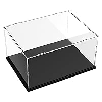 Acrylic Display Case for Lego 21319 21327 75292 75336 Thickened Clear Acrylic Display Box for Collectibles Countertop Display Case for Action Figures Model Toy Dustproof Showcase(Black Base)