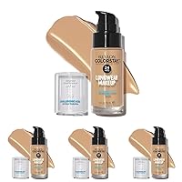 Liquid Foundation by Revlon, ColorStay Face Makeup for Normal & Dry Skin, SPF 20, Longwear Medium-Full Coverage with Natural Finish, Oil Free, 240 Medium Beige, 1 Fl Oz (Pack of 4)