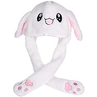 Focupaja Bunny Hat Jumping Hat Rabbit Hat with Moving Ears Animal Moving Ears 