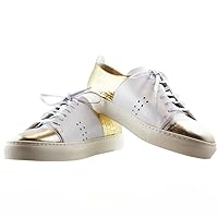 Peppe Biancoro - Handmade Italian Mens Color White Fashion Sneakers Casual Shoes - Cowhide Smooth Leather - Lace-Up