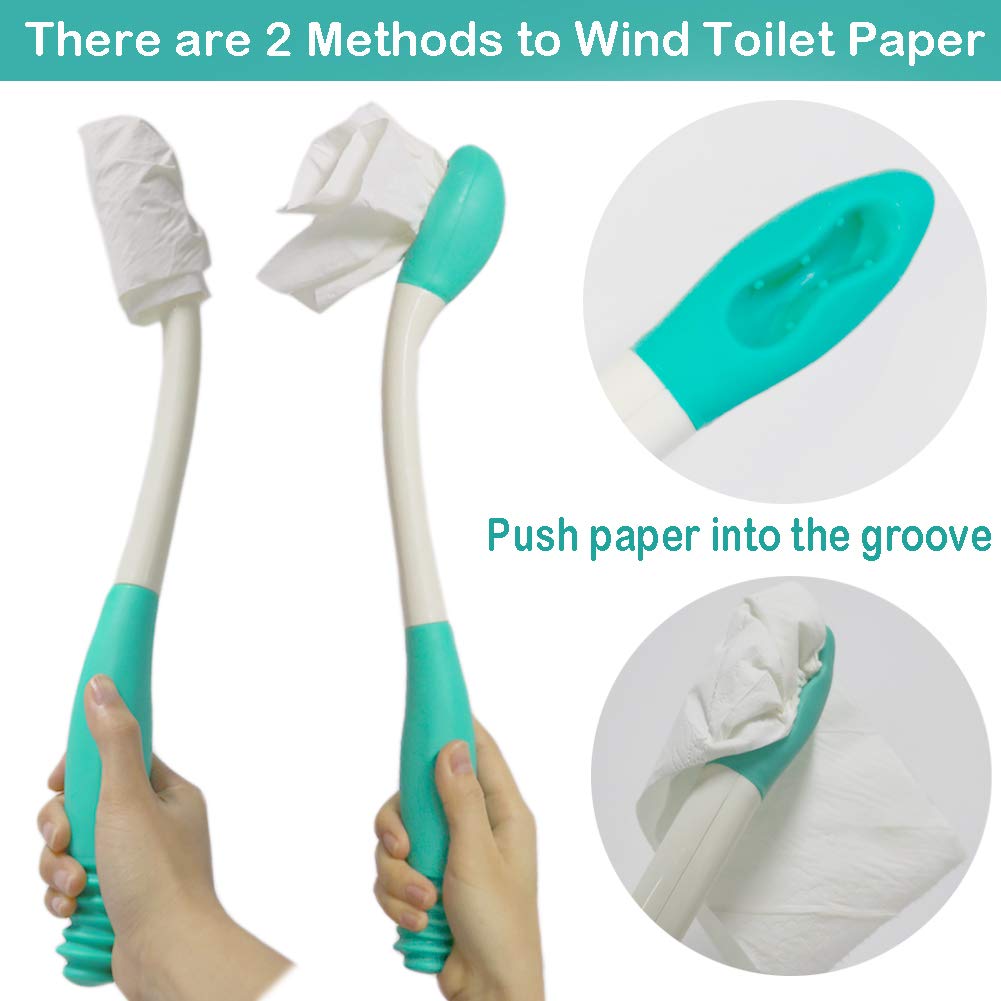 Toilet Aid Wiper Self Assist Bathroom Bottom Butt Wipe Helper Wand Long Reach Comfort Wipe Tool Paper Tissue for Pregnant After Surgery Seniors Arm Handicap Bariatric