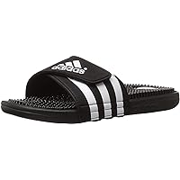 adidas Men's Adissage Slides Sandal, Black/White/Black, 15