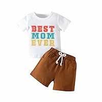 Baby Boy'S Graphic Tee And Shorts Set 2Pcs Outfits For Summer Short Sleeve T-Shirt Elastic Waist Pant Clothes