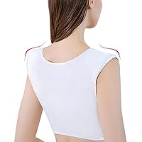 Womens 2 in 1 Built-in Shoulder Pad Top Sexy Fake Shoulders Vest,White1-1X