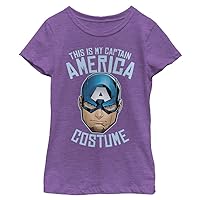 Marvel Kids Captain America Halloween Costume Girls Heather T-Shirt
