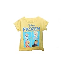 Disney Little Girls' Frozen Short Sleeve Tee (5, Yellow)
