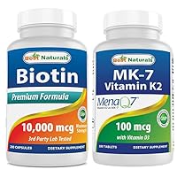 Best Naturals Biotin 10,000 Mcg & Vitamin K2 (MK7) with D3