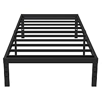 Twin Bed Frames No Box Needed 18 Inch Tall Max 1000 Pound Heavy Duty Metal Twin Size Platform Easy Assembly Noise Free Black