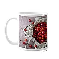 Temperate Red Fruits Cherry Photograph Mug Pottery Ceramic Coffee Porcelain Cup Tableware
