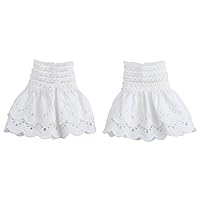 False Sleeves Wrist Cuffs Ruffle Floral Layered Lace Cuff Detachable Fake Sleeves Elegant for Women Girls