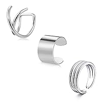 D.Bella Ear Cuff for Women Non Piercing Adjustable Fake Earrings Helix Cartilage Clip On Wrap Earrings Ear Jewelry for Men