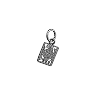 British Jewellery Workshops Silver 11x9mm King of Diamonds Playing Card Pendant or Charm