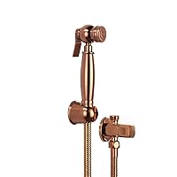 Rose Gold Brass Square Bidet Bathroom Hand Shower Bidet Toilet Sprayer Hygienic Shower Bidet Tap Wall Mounted Bidet Faucet Set,F