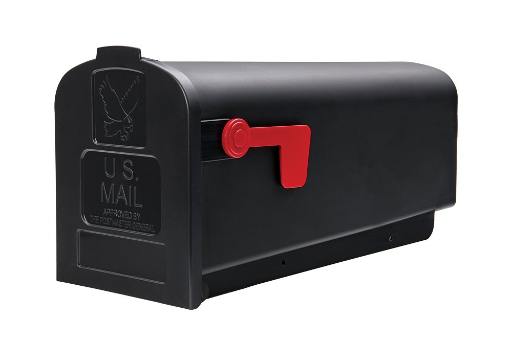 Architectural Mailboxes Parsons Medium Capacity, Plastic Post Mount Mailbox, Black