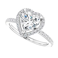 Fashionable Flowerbud Engagement Ring, Heart Cut 2.00CT, Colorless Moissanite Ring, 925 Sterling Silver, Solitaire Promise Ring, Wedding Ring, Perfact for Gift Or As You Want