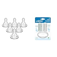 Dr. Brown's Level 4 Fast Flow Silicone Baby Bottle Nipples, Finger Toothbrushes for Baby with Cases, 6-Pack and 2-Pack
