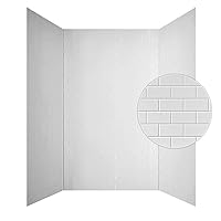 133-WT-SUB-KIT Subway Tub and Shower Wall Panels Surround, Gloss White, 96 Square Feet