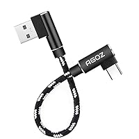 AGOZ 5 inch 90 Degree Right Angle Elbow USB A to USB C Cable Cord for DJI MAVIC PRO AIR, DJI OM 4, OM 5 Drone Remote Controller RC to USB A to USB C (Samsung Galaxy Note 20 10, S24 S23, S22, S21, S10)