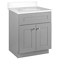 Design House Brookings 25-Inch Fully Assembled Gray Vanity with Top