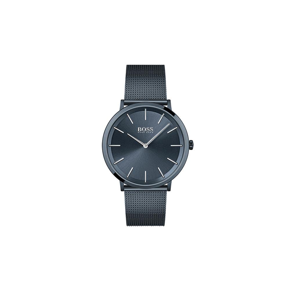 BOSS Men's Quartz Watch with Stainless Steel Strap, Blue, 20 (Model: 1513827)