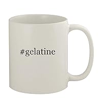 #gelatine - 11oz Ceramic White Coffee Mug, White