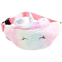 Unicorn Fanny Pack Girls Cute Waist Pack Plush Bum Bag Lightweight Hip Waist Bag Small Cartoon Belt Bag for Kids(Unicorn Fanny Pack for Pink)