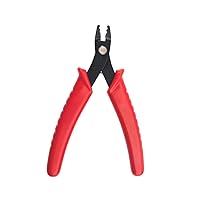 Pandahall 1Set Red Steel Micro Tube Beads Crimper Crimping Pliers Wire Cutter Jewelry Making Tools 5x3.2 Inch