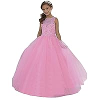 Beaded Girls Pageant Dresses Flower Girl Party Ball Gown