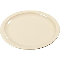 Carlisle FoodService Products Kingline Reusable Plastic Plate Dinner Plate for Home and Restaurant, Melamine, 10 Inches, Tan, (Pack of 48)