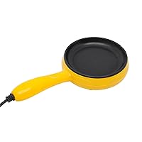 6-Inch Non-Stick Electric Skillet, Rapid Heat Up, Personal Mini Electric Round Griddle for Individual Pancakes, Cookies, Eggs & other on the go Breakfast, Lunch & Snacks, Blue/Yellow/Pink (Yellow)